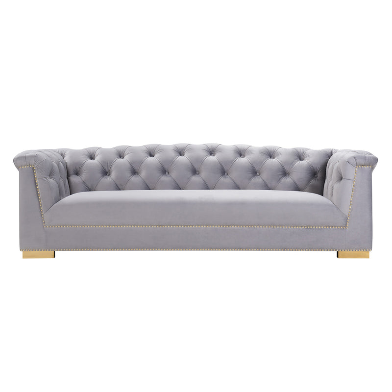 TOV Furniture Farah Velvet Sofa Paynes Gray