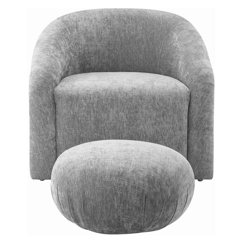 TOV Furniture Boboli Chenille Chair/Ottoman Set