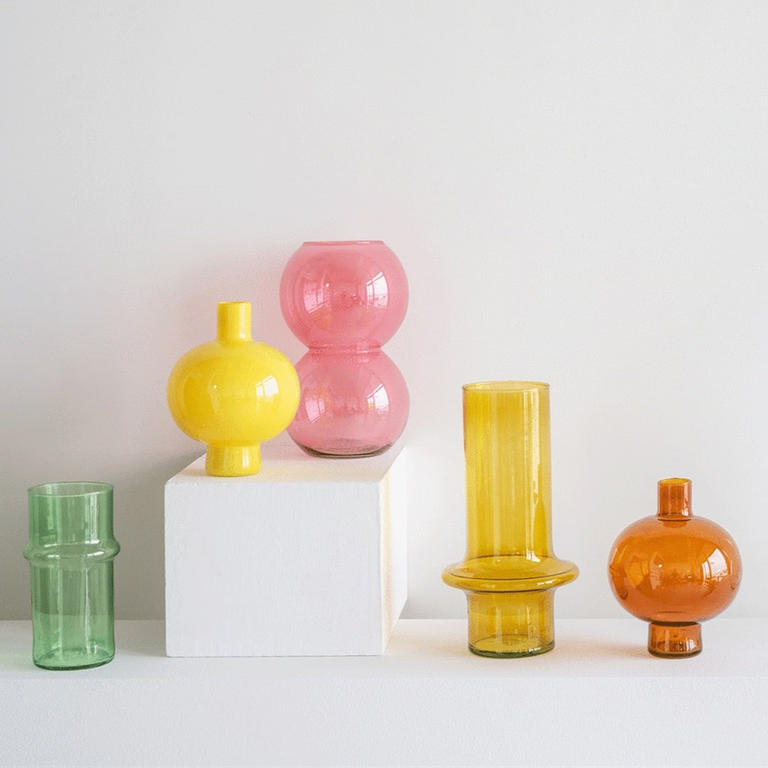 Kiko Yellow Recycled Glass Vase