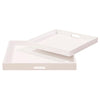 Lacquer Square Wood Tray Set of 2