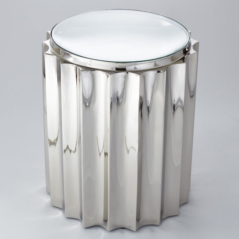 Global Views Fluted Column Side Table