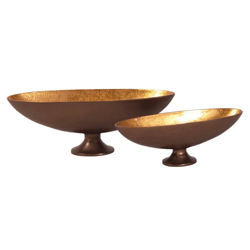 Oblong Bronze Footed Bowl
