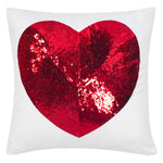 Red Heart Sequined Throw Pillow Set of 2