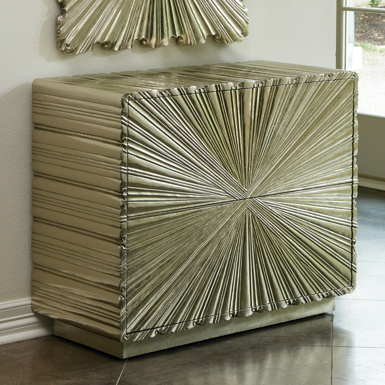 Global Views Linenfold 2 Drawer Chest