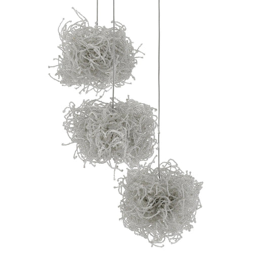 Currey & Co Birds Nest 3-Light Multi-Drop Pendant