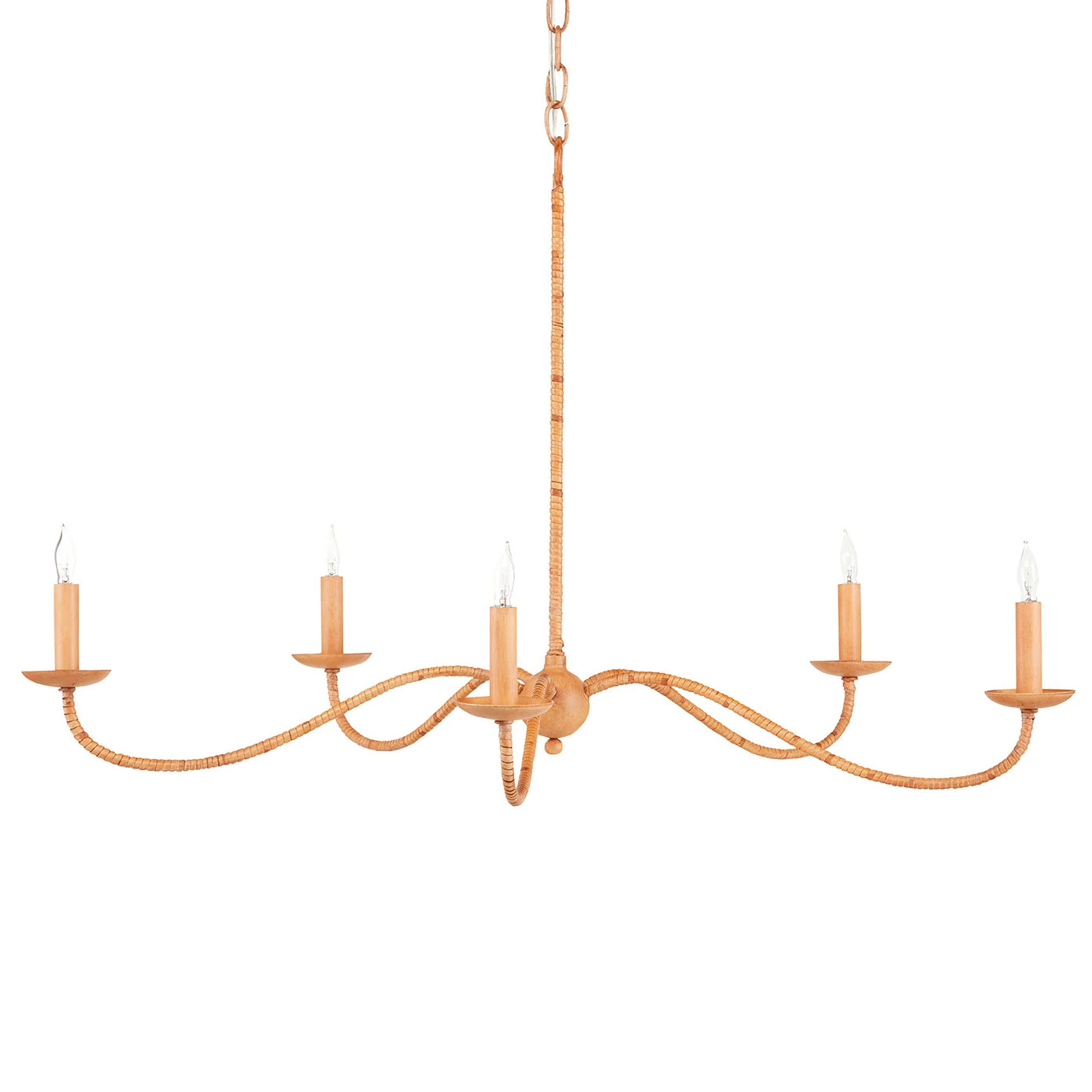 Currey & Co Saxon Rattan Chandelier