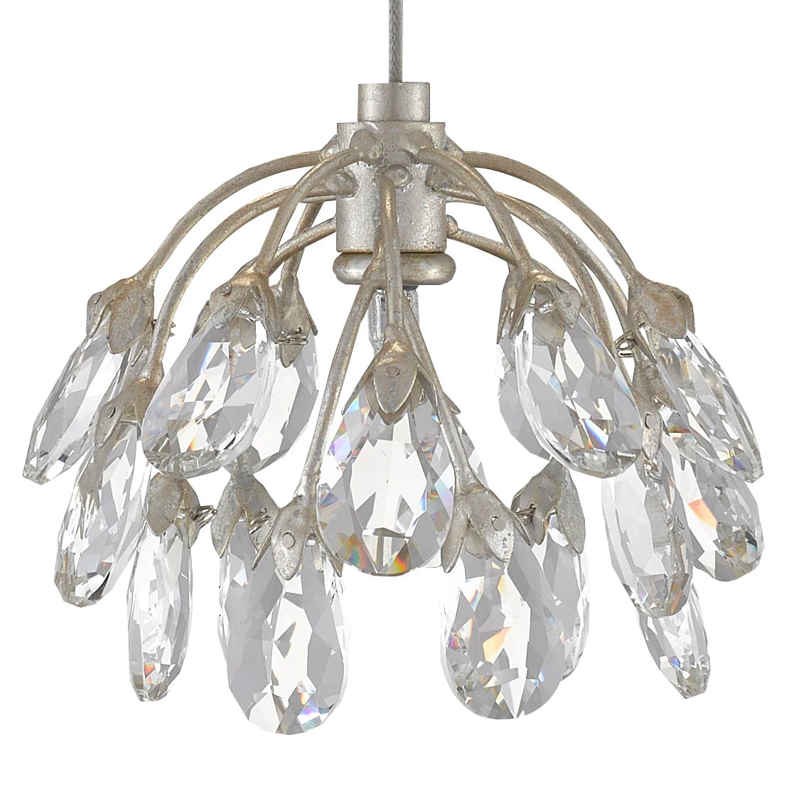 Currey & Co Crystal Bud 1-Light Multi-Drop Pendant