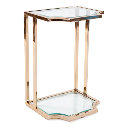 Scalloped Edge Gold Side Table