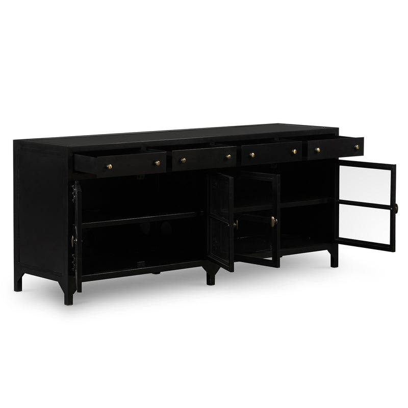 Four Hands Shadow Box Media Console Paynes Gray