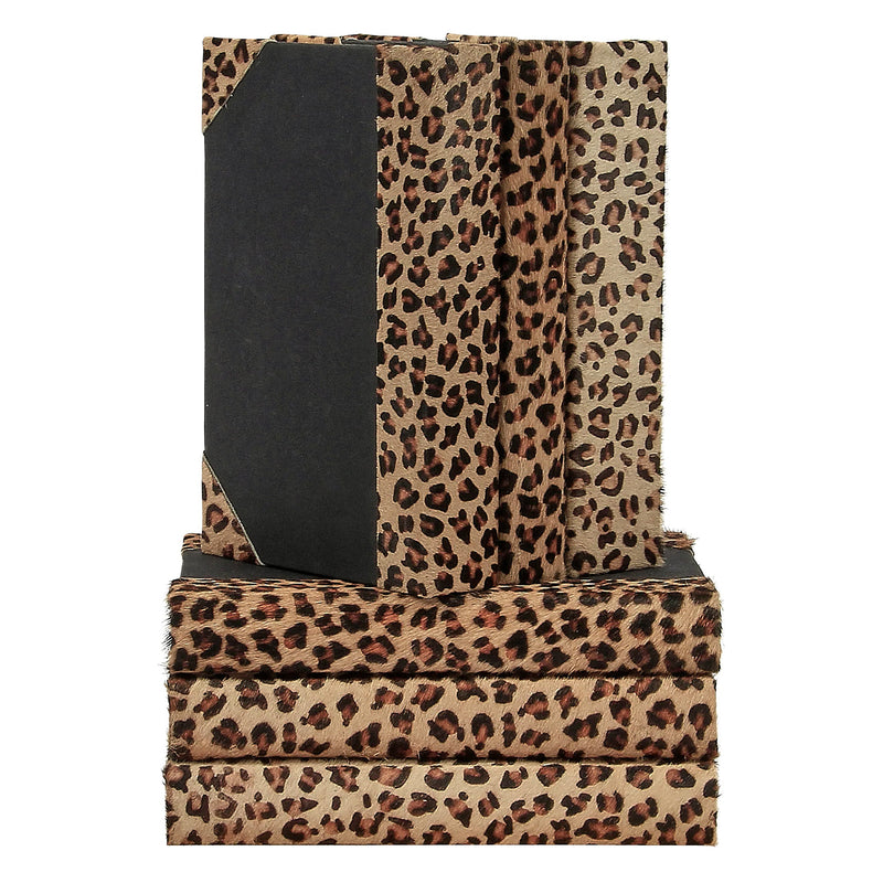 Cheetah Hide Decorative Book Set of 6