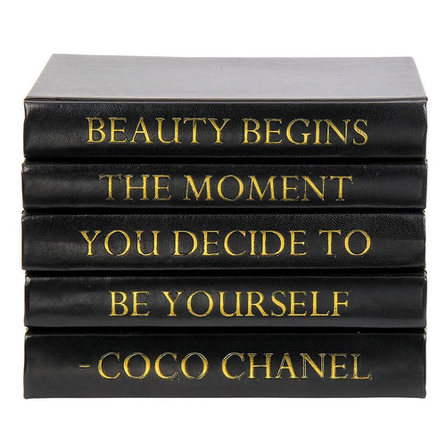 Coco Chanel Beauty Quote Decorative Book Set of 5