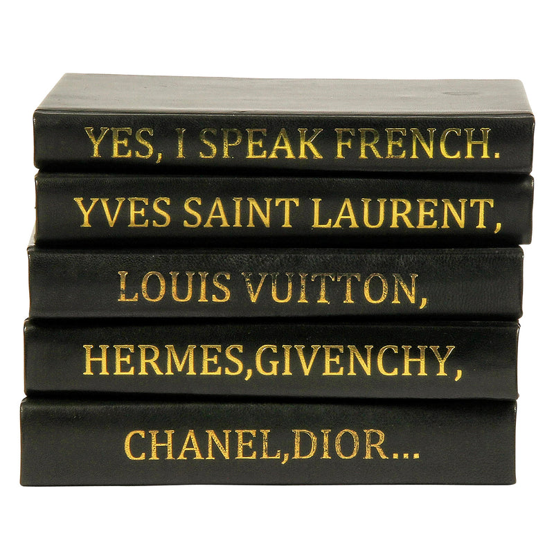 Yes I speak French Decorative Book Set of 5