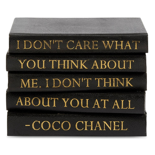 Coco Chanel Quote Shagreen Decorative Book Set of 5