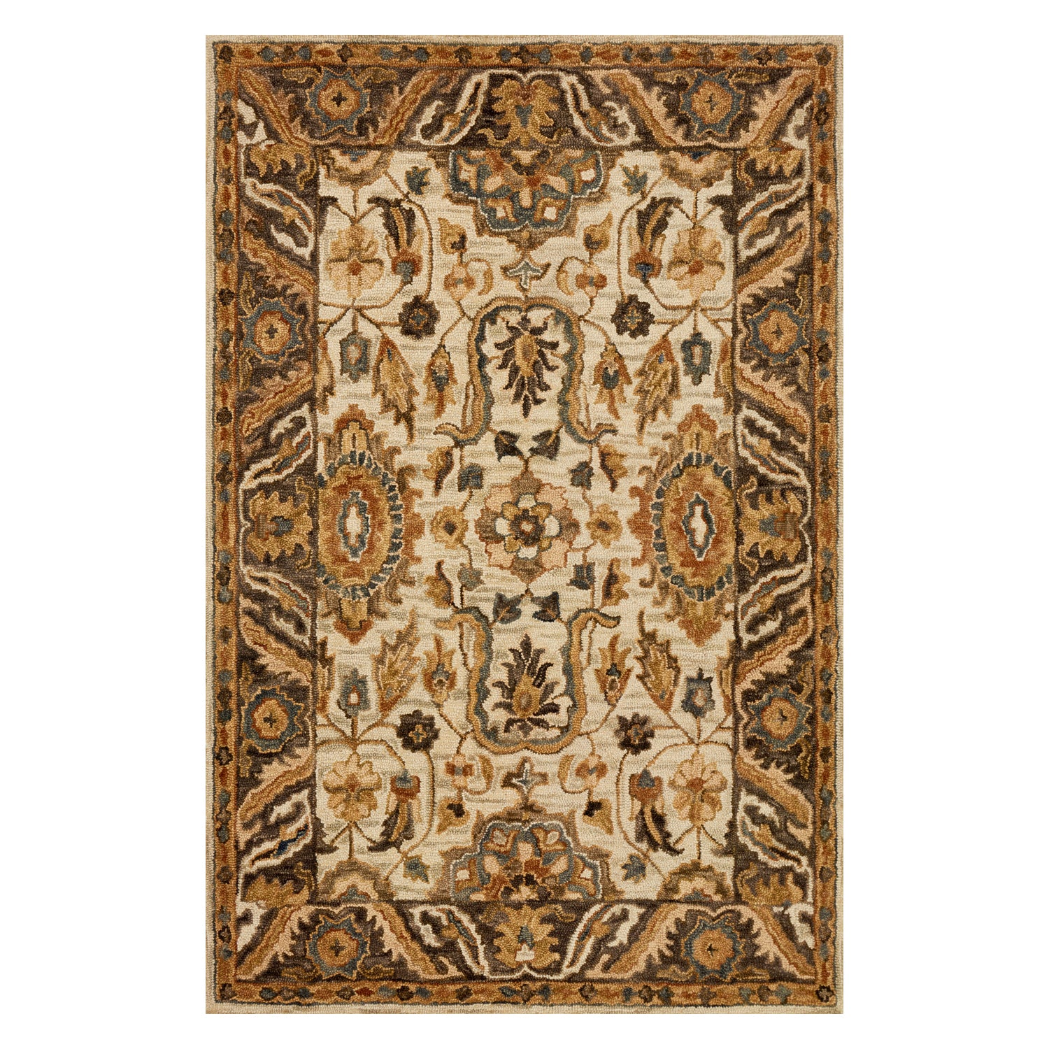 Loloi Victoria Ivory/Dark Taupe Hooked Rug