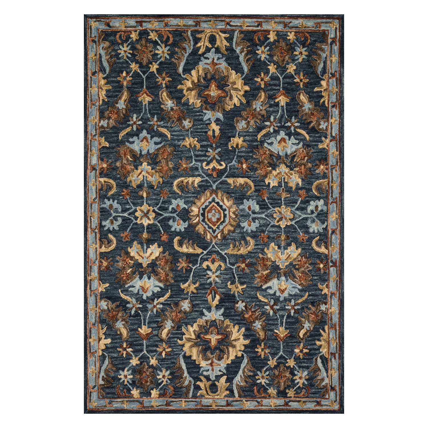 Loloi Victoria Denim/Multi Hooked Rug