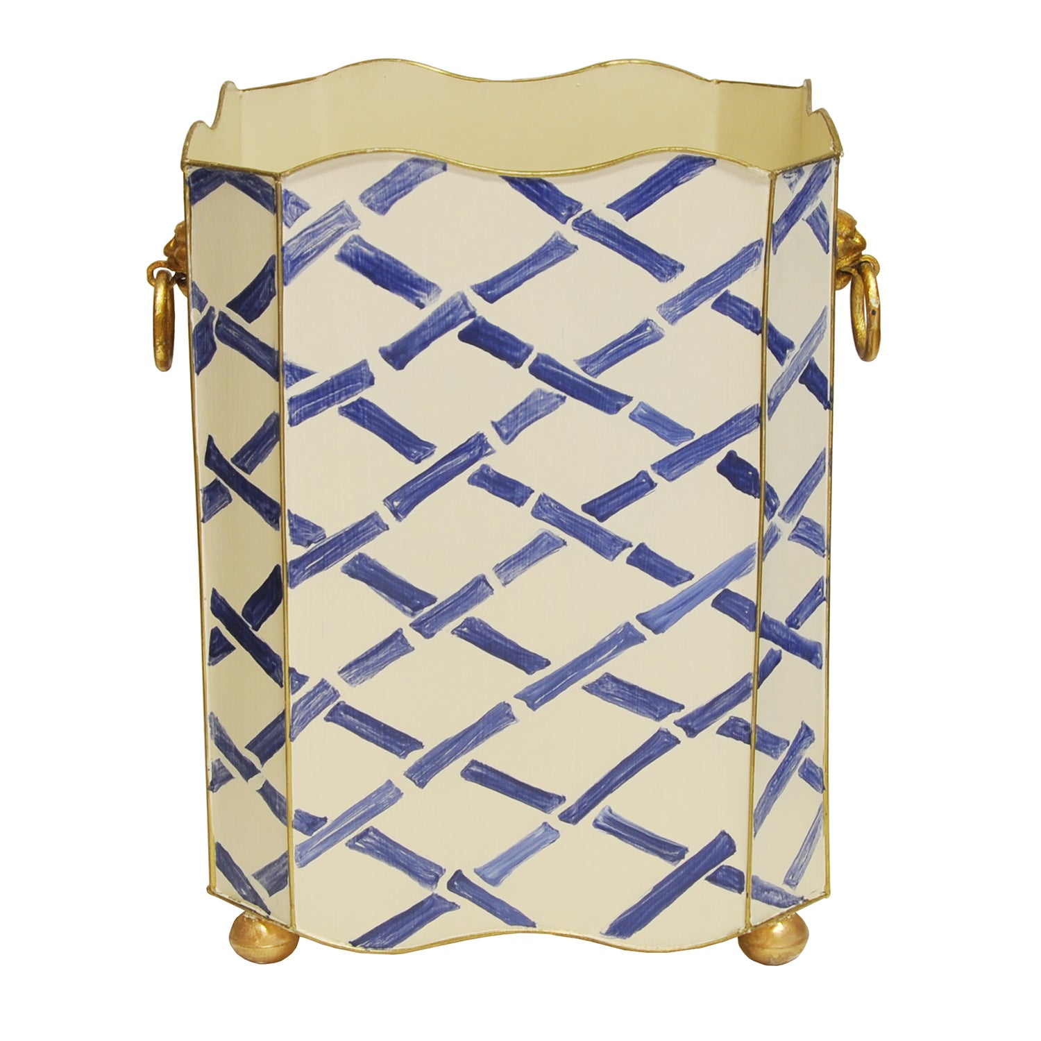 Worlds Away Bamboo Wastebasket - Thumbnail 2