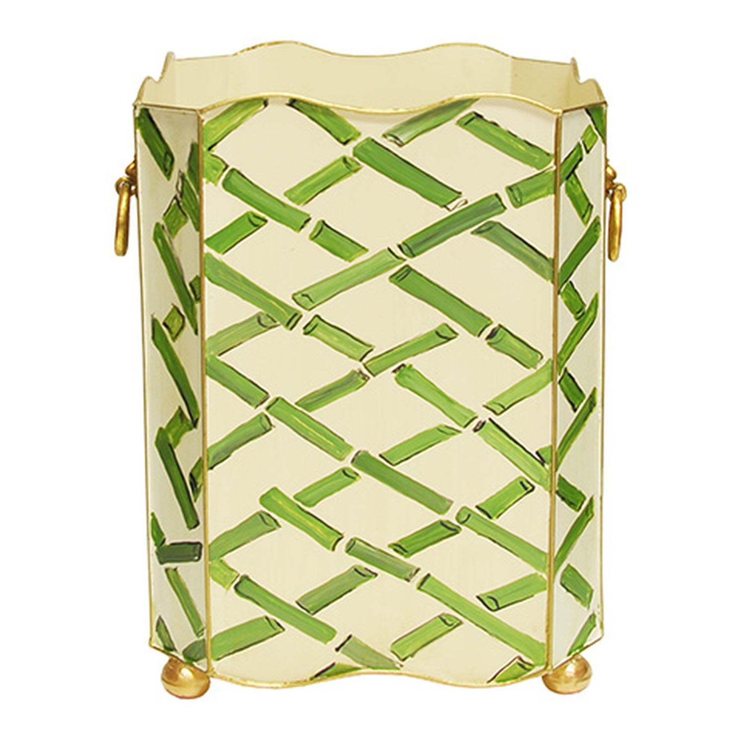 Worlds Away Bamboo Wastebasket - Thumbnail 4