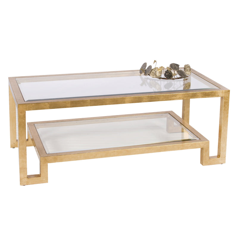 Worlds Away Winston Gold Leaf Coffee Table