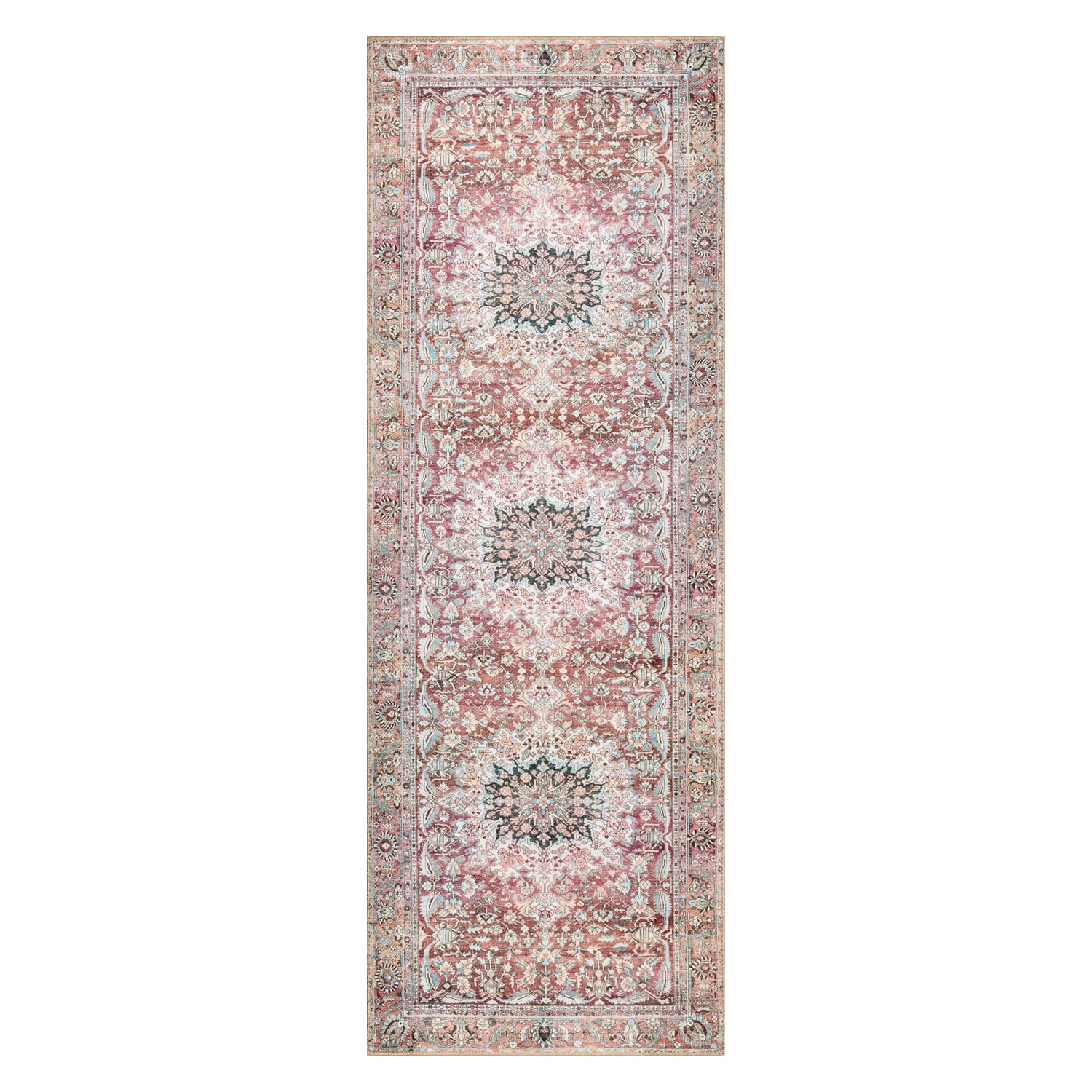 Loloi Wynter Tomato/Teal Power Loomed Rug