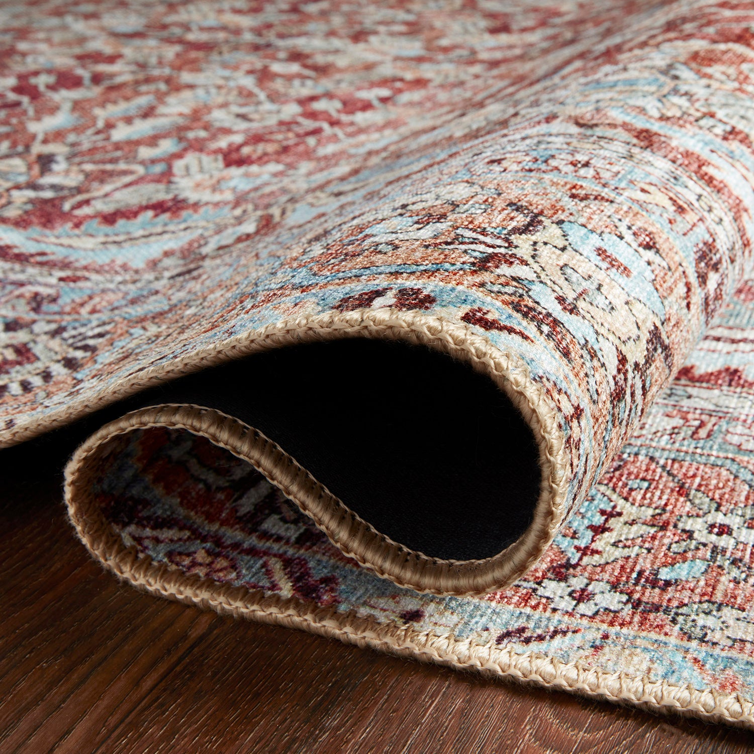 Loloi Wynter Tomato/Teal Power Loomed Rug