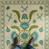 Applique - Azure Moss Vinyl Floorcloth