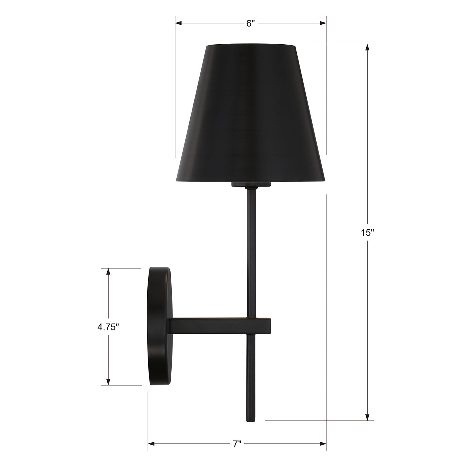 Crystorama Xavier Wall Sconce White/Black Shade