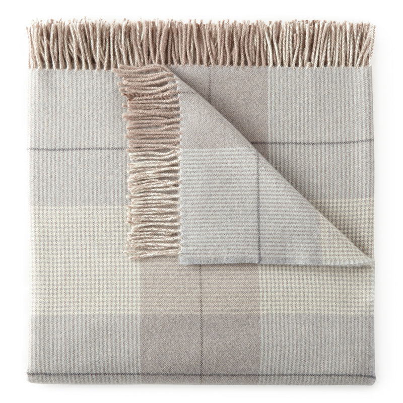 Peacock Alley York Plaid Throw Blanket Paynes Gray