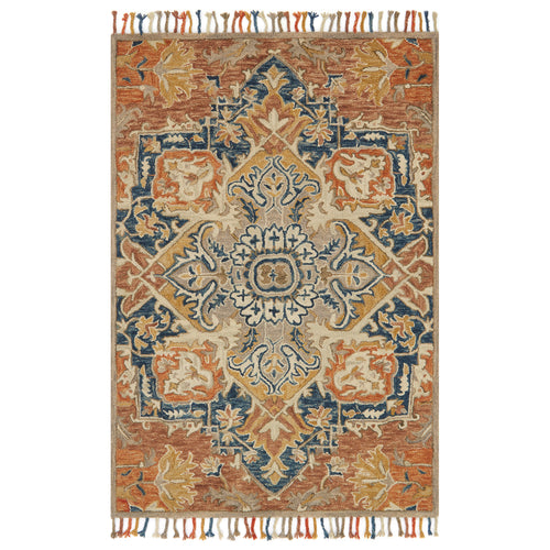 Loloi Zharah Rust/Blue Hooked Rug