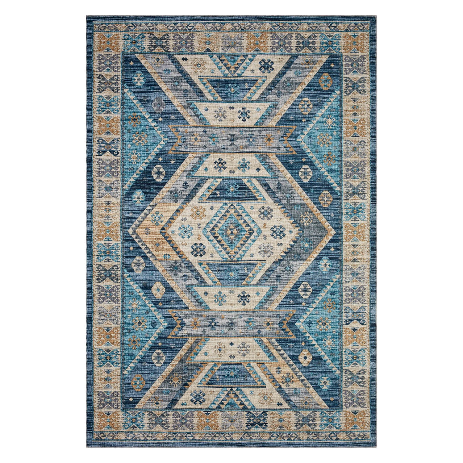 Loloi Zion Ocean/Gold Power Loomed Rug