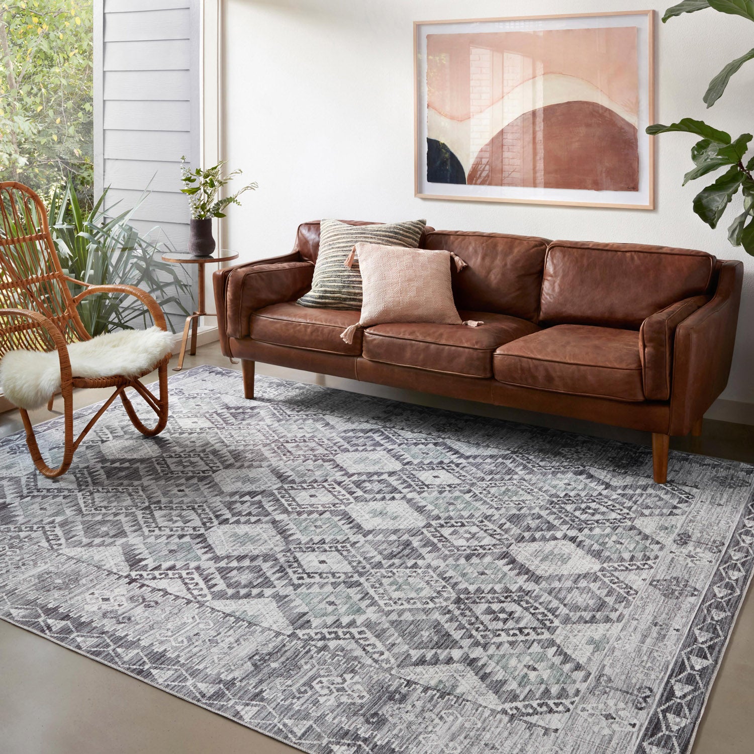 Loloi Zion Charcoal/Slate Power Loomed Rug