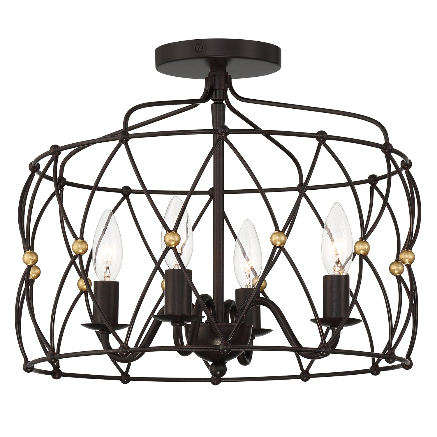 Crystorama Zucca Semi Flush Ceiling Mount