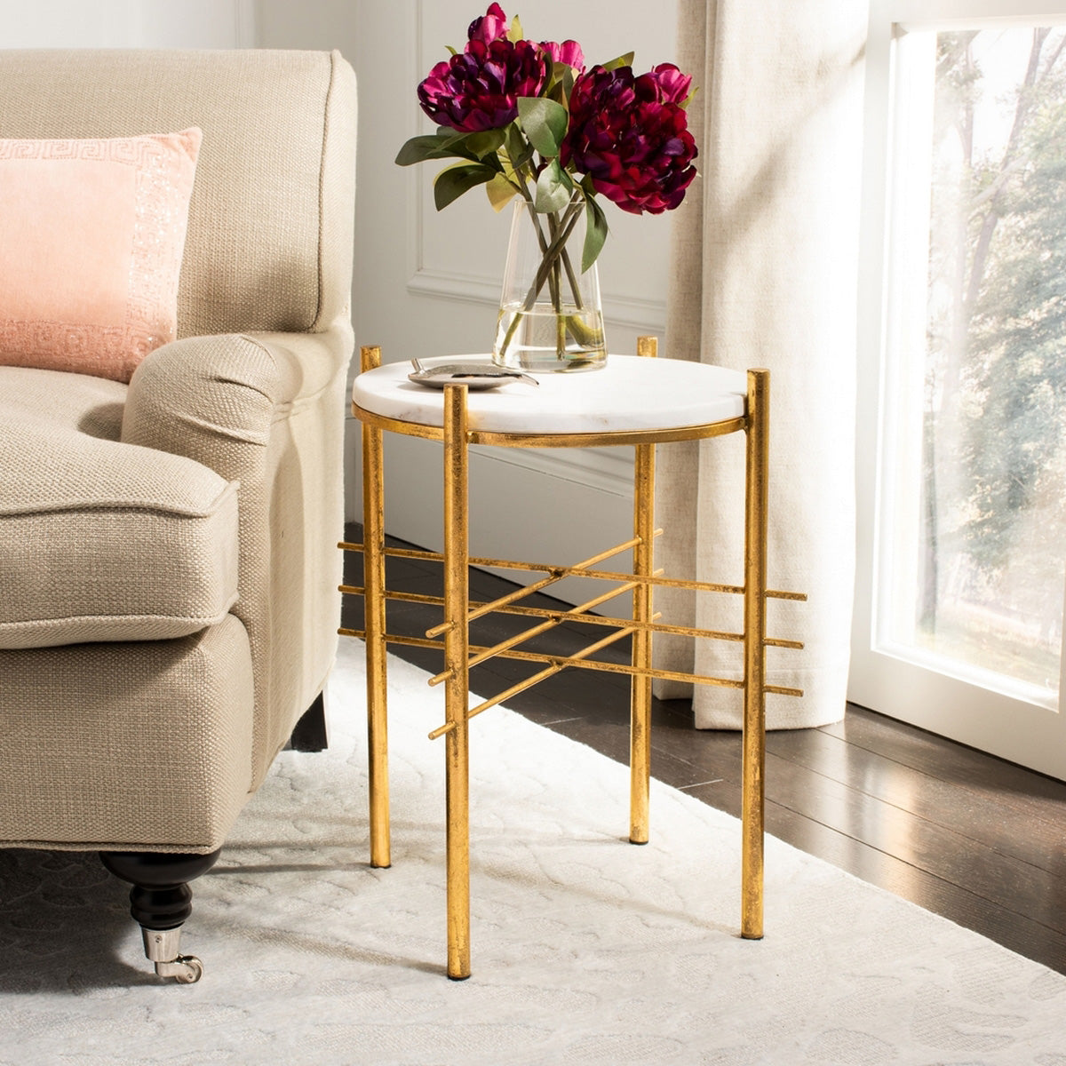Elena Round Accent Table – Paynes Gray