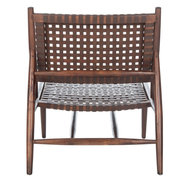 Franks Leather Woven Accent Chair