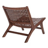 Zanna Leather Woven Accent Chair