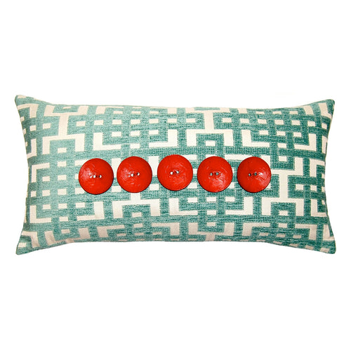 Square Feathers Aquared 5 Buttons Throw Pillow