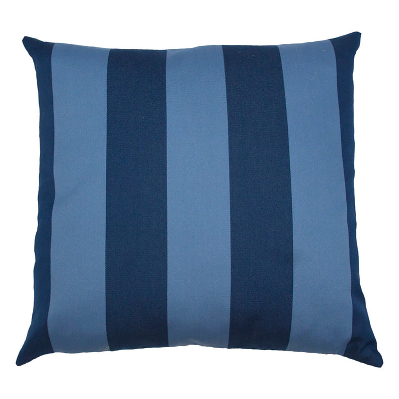 Square Feathers Bahamas Stripe Blue Outdoor Throw Pillow