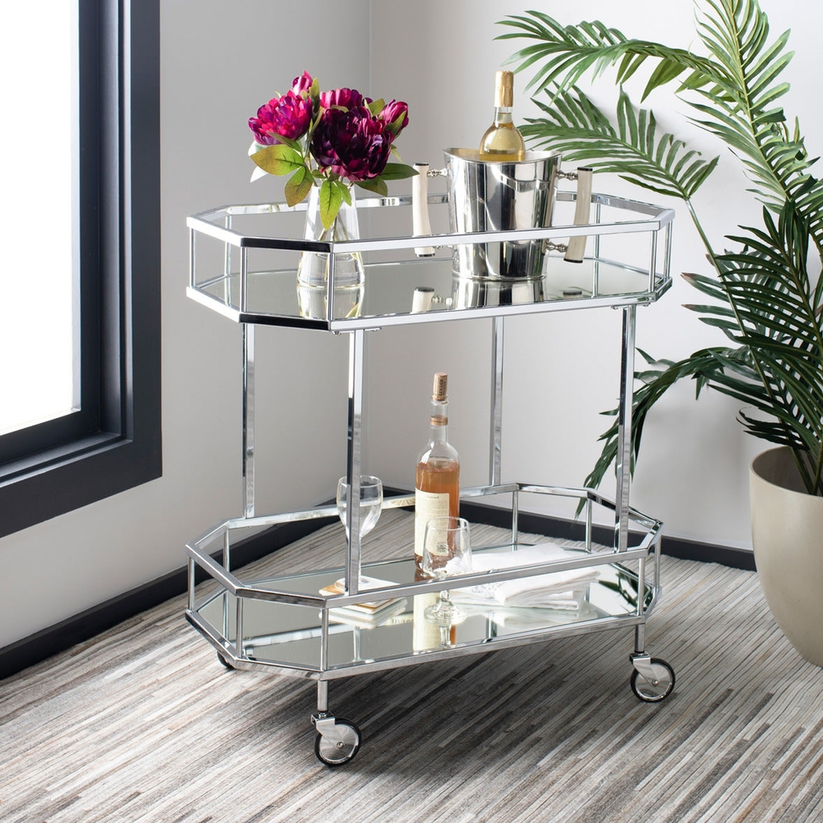 Kira 2 Tier Octagon Bar Cart
