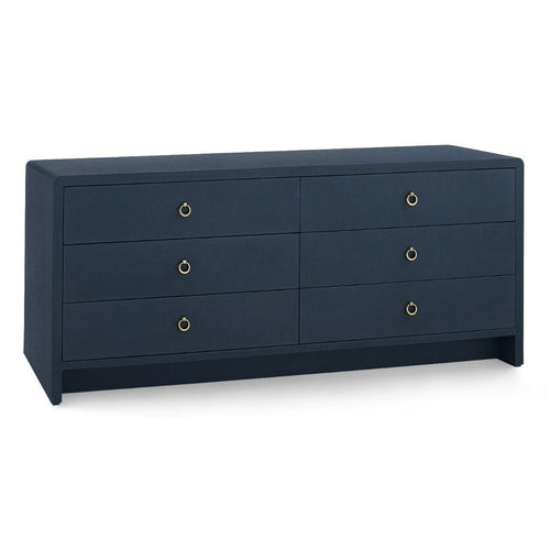 Villa and House Bryant Linen Extra Wide Large 6 Drawer Dresser