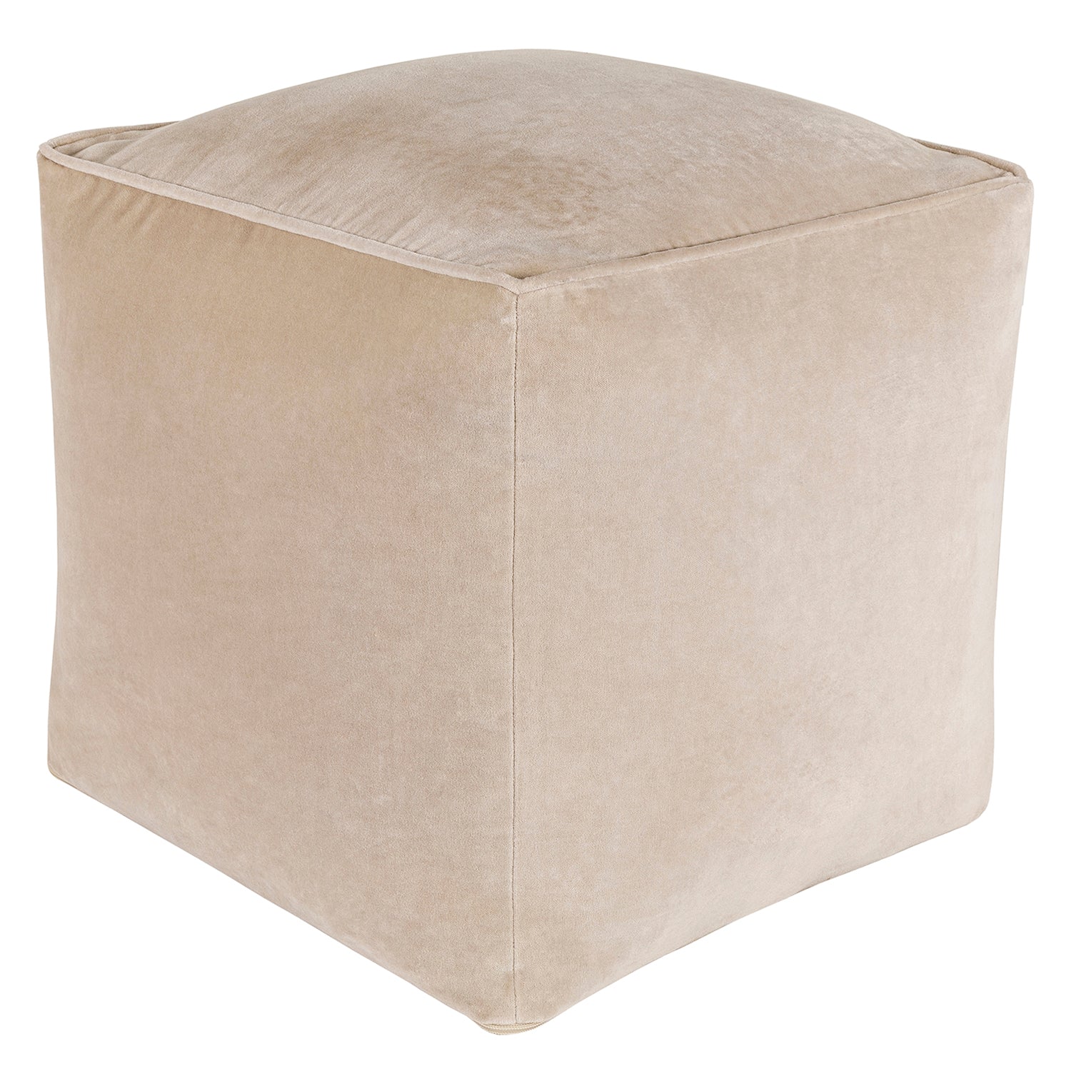 Olivia Cotton Velvet Pouf