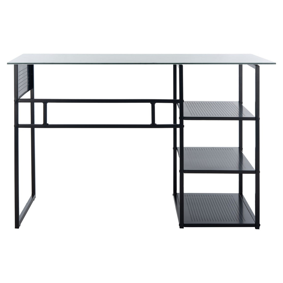 Adamson Glass Top Desk - Paynes Gray