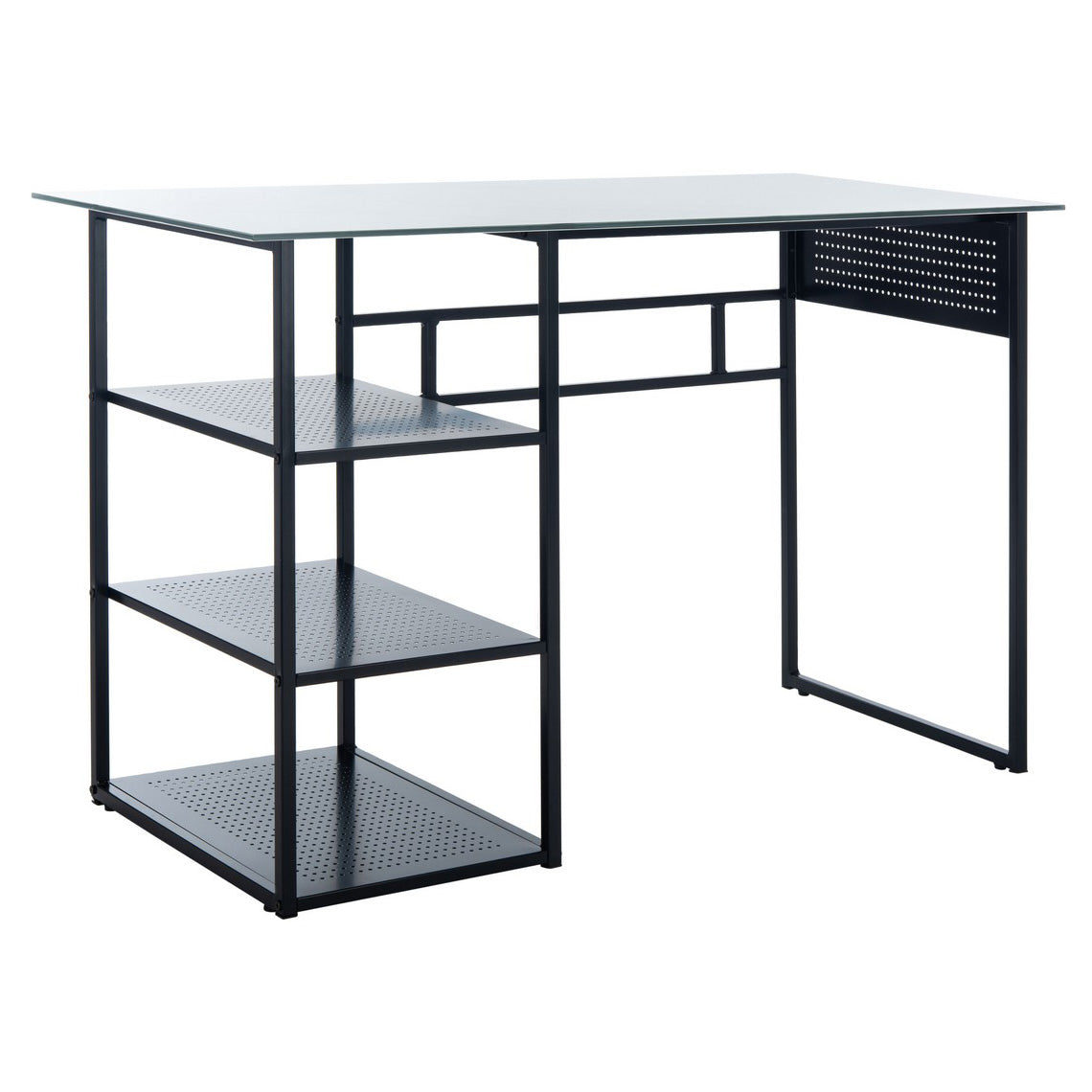 Adamson Glass Top Desk - Paynes Gray
