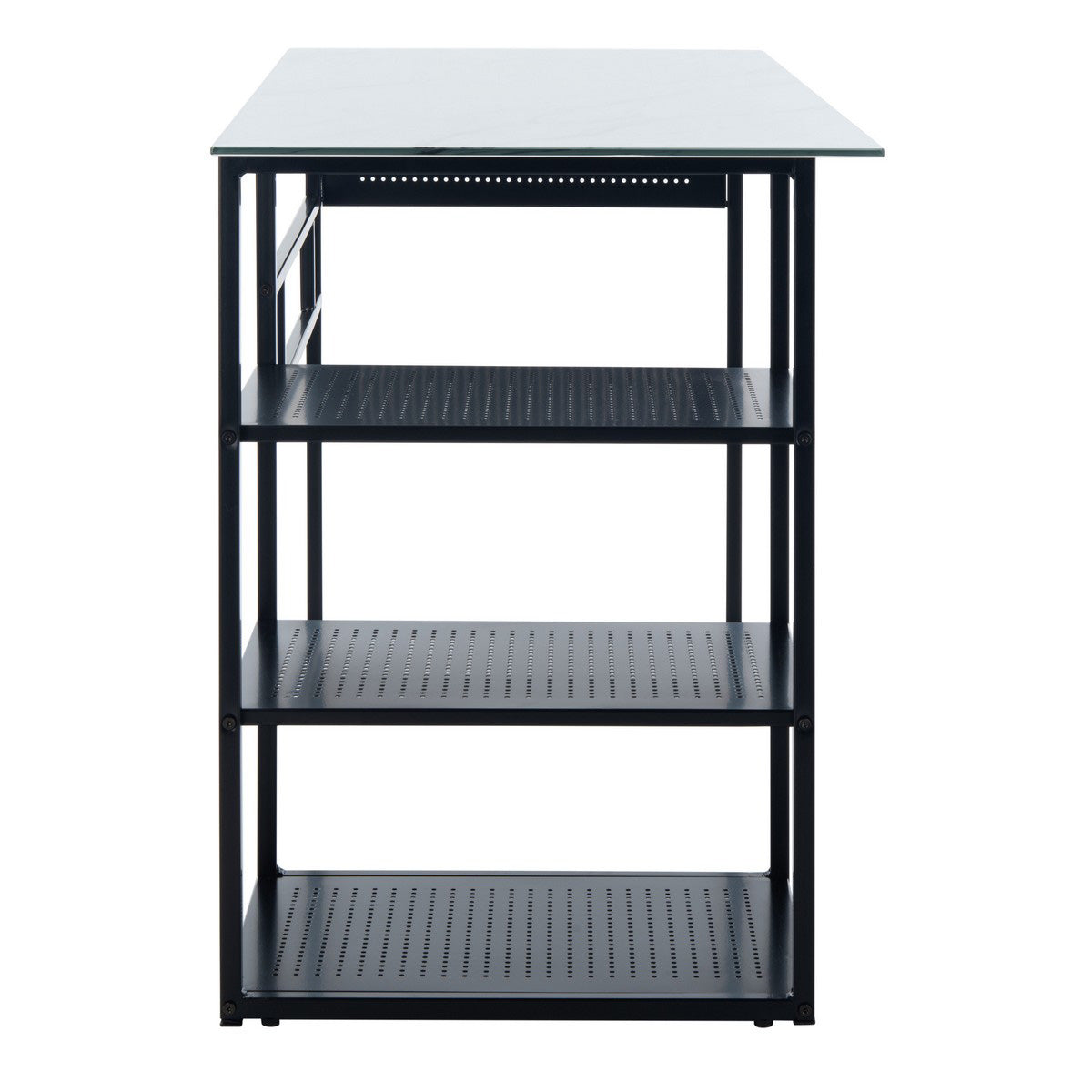 Adamson Glass Top Desk - Paynes Gray