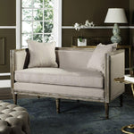 Nieto French Country Taupe Settee