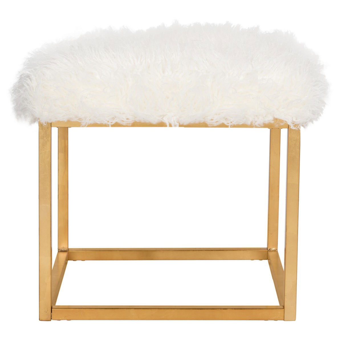 Waite Faux Sheepkin Ottoman