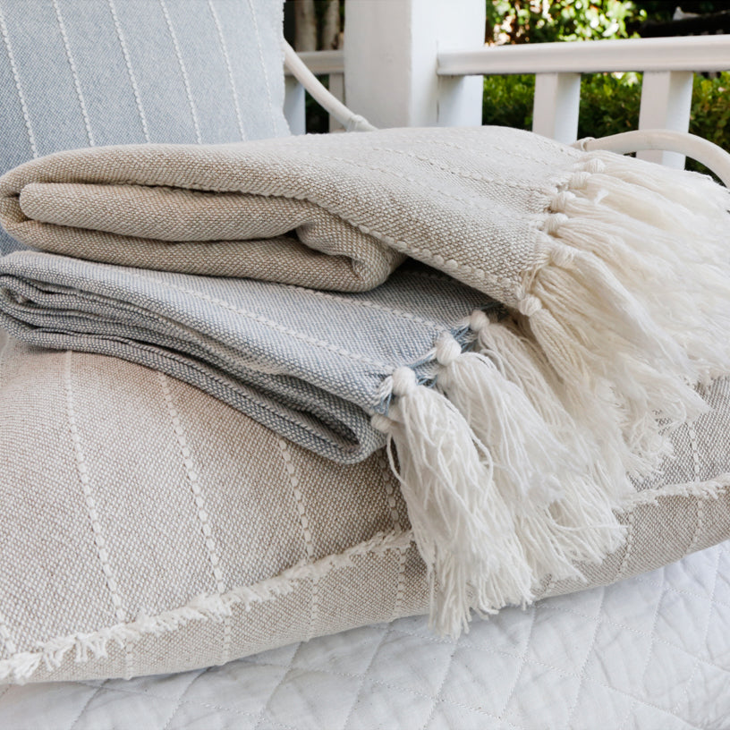 Pom Pom at Home Henley Throw Blanket Paynes Gray