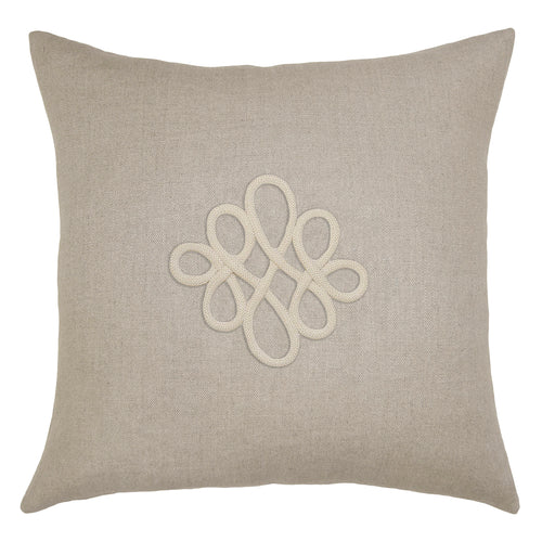 Square Feathers Imperial Linen Crest Throw Pillow