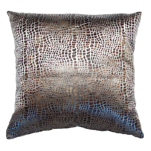 Square Feathers Milan Silver Exotic Throw Pillow