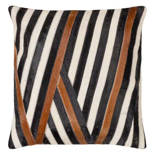 Hardy Stripe Leather Throw Pillow