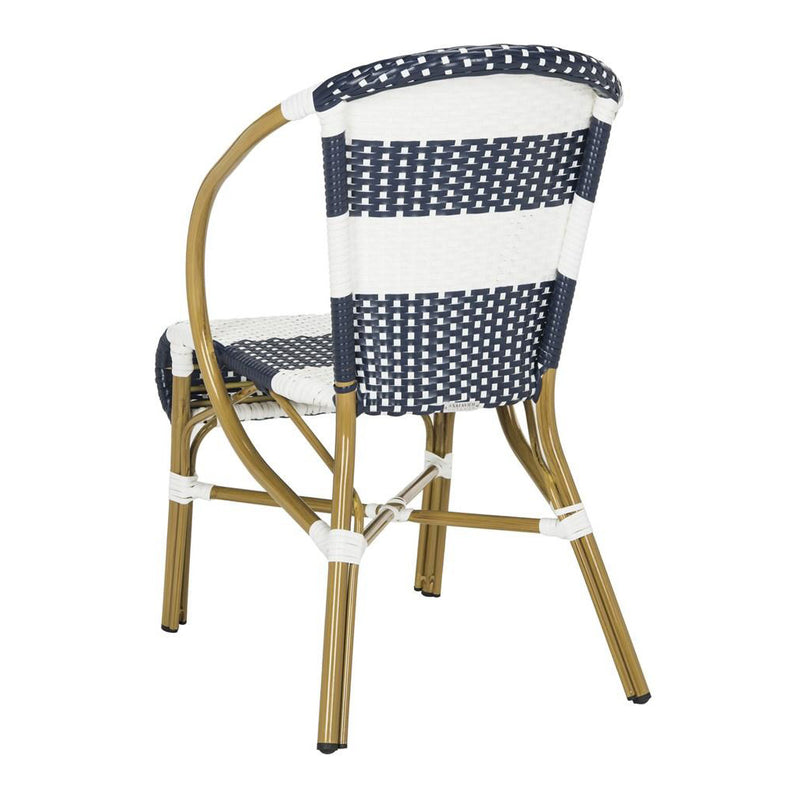 Lia Striped French Bistro Outdoor Side Chair Set of 2