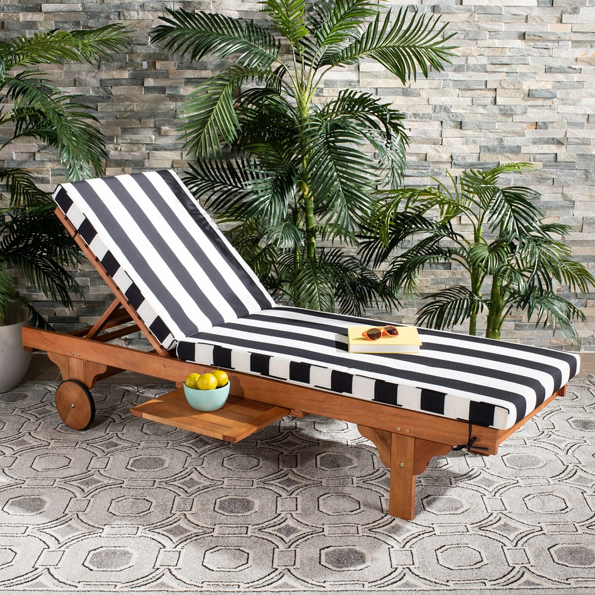 Tiffany Striped Outdoor Chaise Lounge